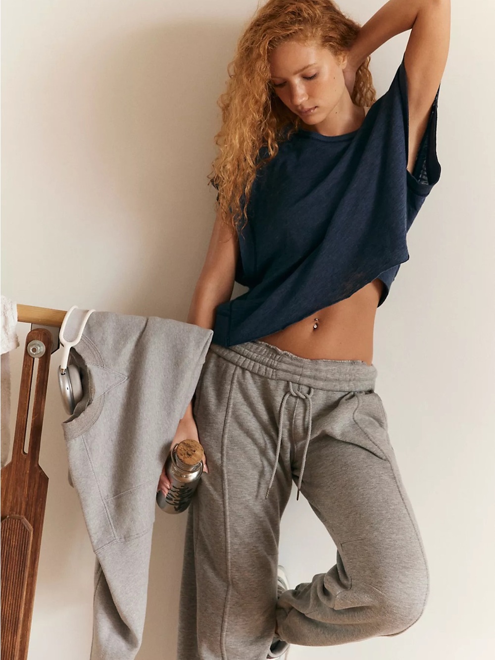 FP Movement by Free People My Time Tee Midnight Navy Open-Back Short Sleeve Tee - Picture 3 of 5